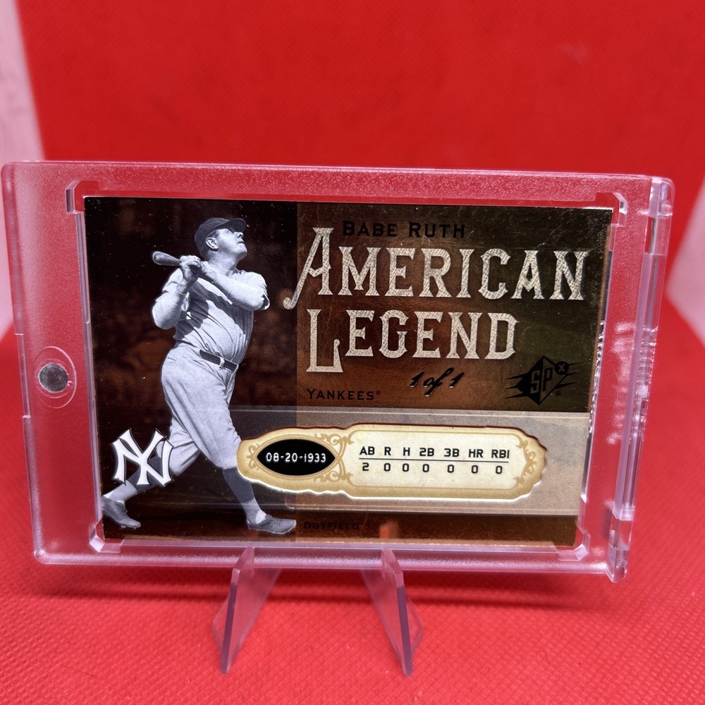 Babe Ruth 2008 SPX American Legend 08/20/1933Yankees HOF #BR97 1/1 Vintage Card
